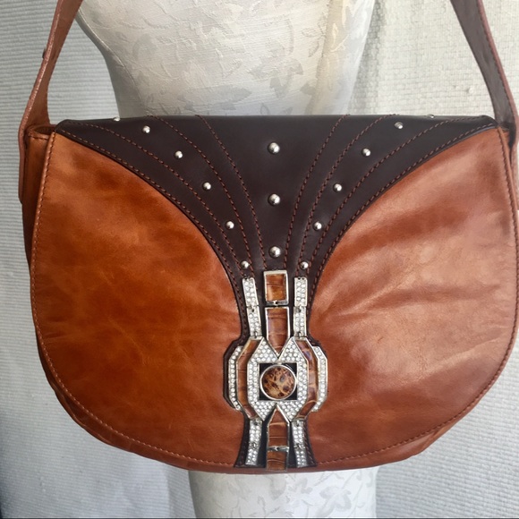 Giuseppe Zanotti Boho Glam Leather Shoulder Bag Hobo